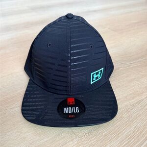 NWOT NEW Men Under Armour Undeniable Stretch Fit Cap Hat Black/Neon Green MD/LG